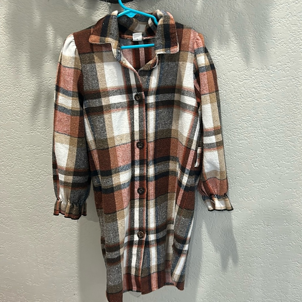 Cute Plaid Flannel Dress Size 8